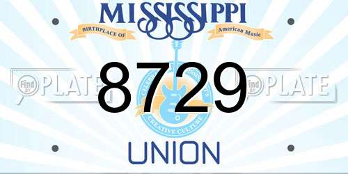 8729 Mississippi License Plate