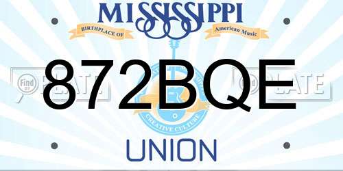 872BQE Mississippi License Plate