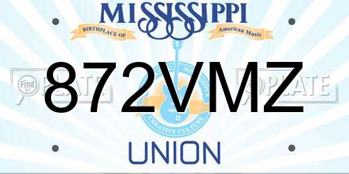 872VMZ Mississippi License Plate