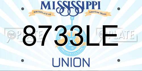 8733LE Mississippi License Plate