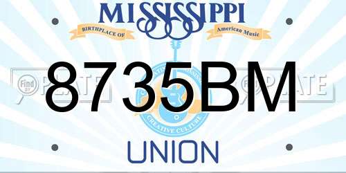 8735BM Mississippi License Plate