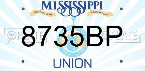 8735BP Mississippi License Plate