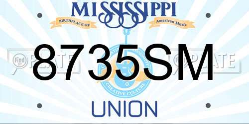 8735SM Mississippi License Plate