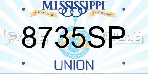 8735SP Mississippi License Plate