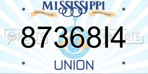 87368I4 Mississippi License Plate