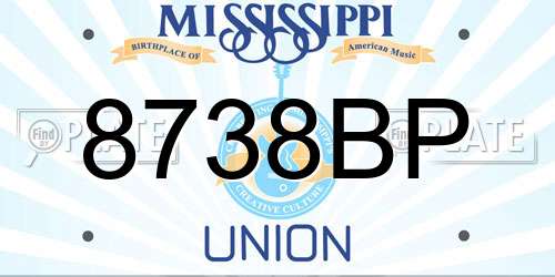 8738BP Mississippi License Plate