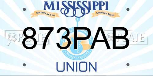 873PAB Mississippi License Plate