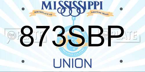 873SBP Mississippi License Plate