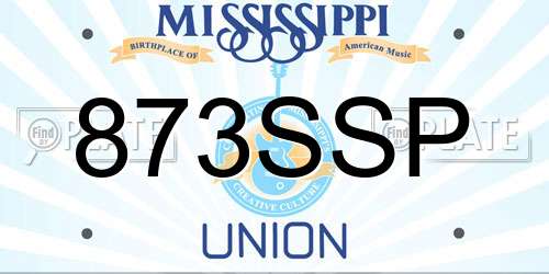 873SSP Mississippi License Plate