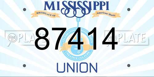 87414 Mississippi License Plate