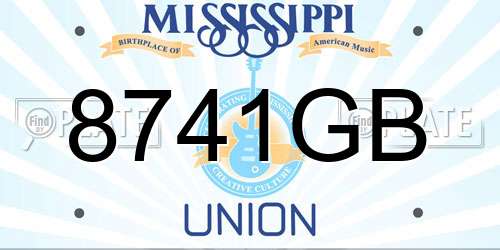 8741GB Mississippi License Plate