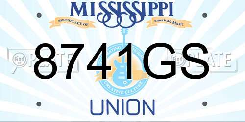 8741GS Mississippi License Plate