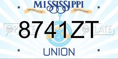 8741ZT Mississippi License Plate