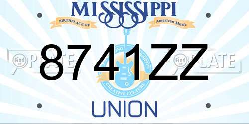 8741ZZ Mississippi License Plate