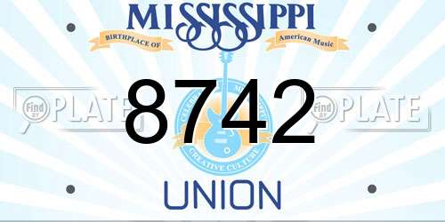 8742 Mississippi License Plate