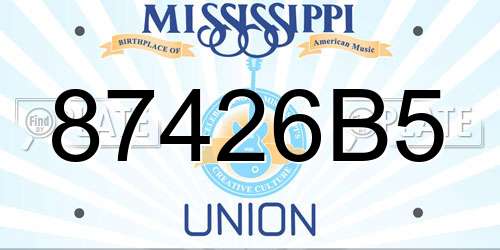 87426B5 Mississippi License Plate