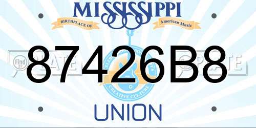87426B8 Mississippi License Plate