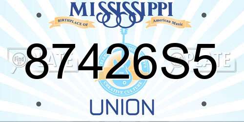 87426S5 Mississippi License Plate