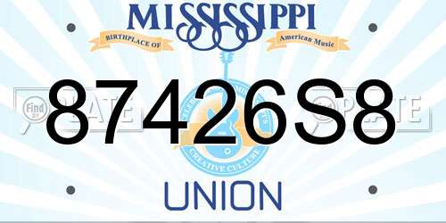 87426S8 Mississippi License Plate