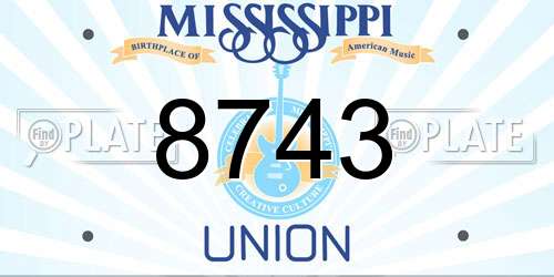 8743 Mississippi License Plate