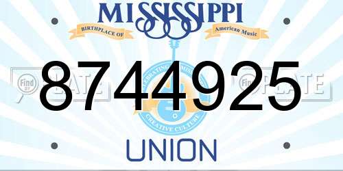 8744925 Mississippi License Plate