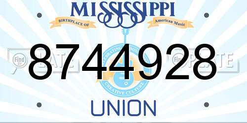 8744928 Mississippi License Plate