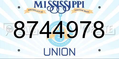8744978 Mississippi License Plate