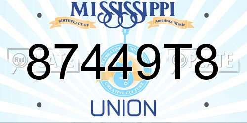 87449T8 Mississippi License Plate