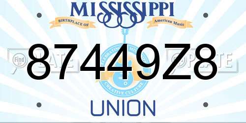 87449Z8 Mississippi License Plate