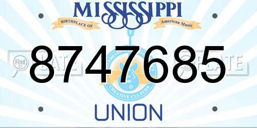 8747685 Mississippi License Plate