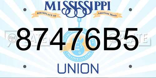 87476B5 Mississippi License Plate