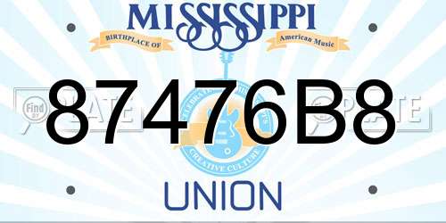 87476B8 Mississippi License Plate