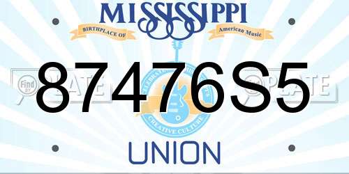 87476S5 Mississippi License Plate