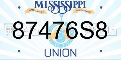 87476S8 Mississippi License Plate
