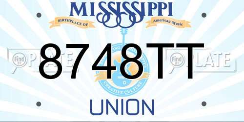 8748TT Mississippi License Plate
