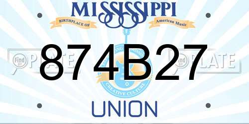 874B27 Mississippi License Plate