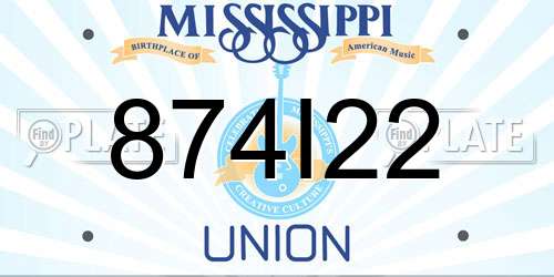 874I22 Mississippi License Plate