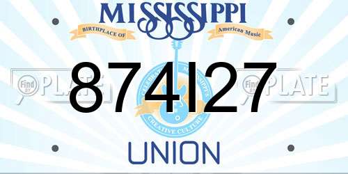 874I27 Mississippi License Plate