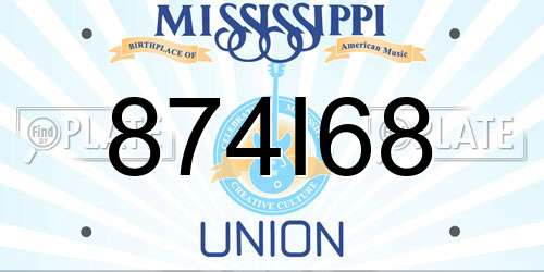874I68 Mississippi License Plate