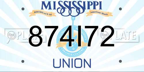 874I72 Mississippi License Plate