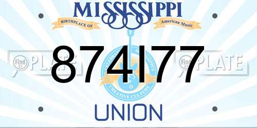 874I77 Mississippi License Plate