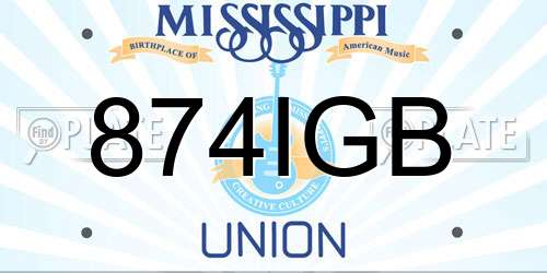 874IGB Mississippi License Plate