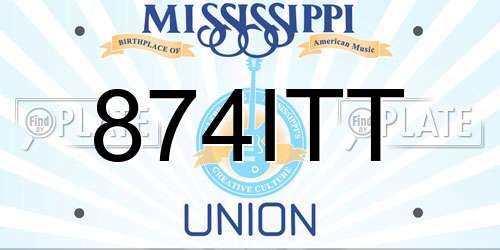 874ITT Mississippi License Plate