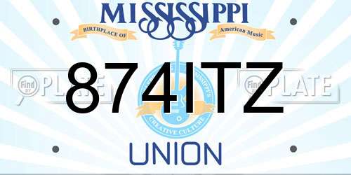 874ITZ Mississippi License Plate