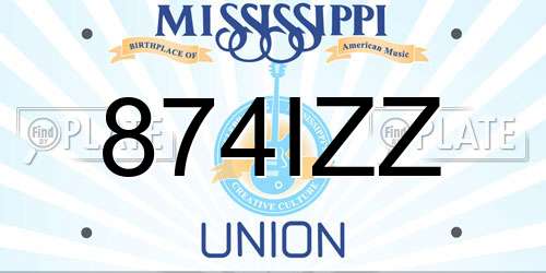 874IZZ Mississippi License Plate