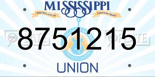 8751215 Mississippi License Plate
