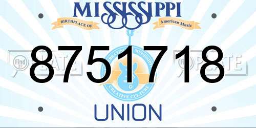 8751718 Mississippi License Plate