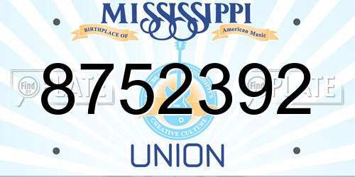 8752392 Mississippi License Plate