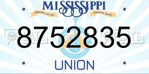 8752835 Mississippi License Plate
