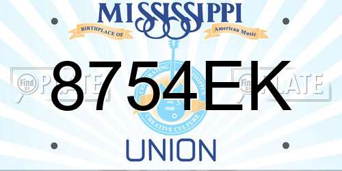 8754EK Mississippi License Plate